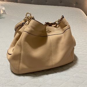Tan Coach Pebble Handbag